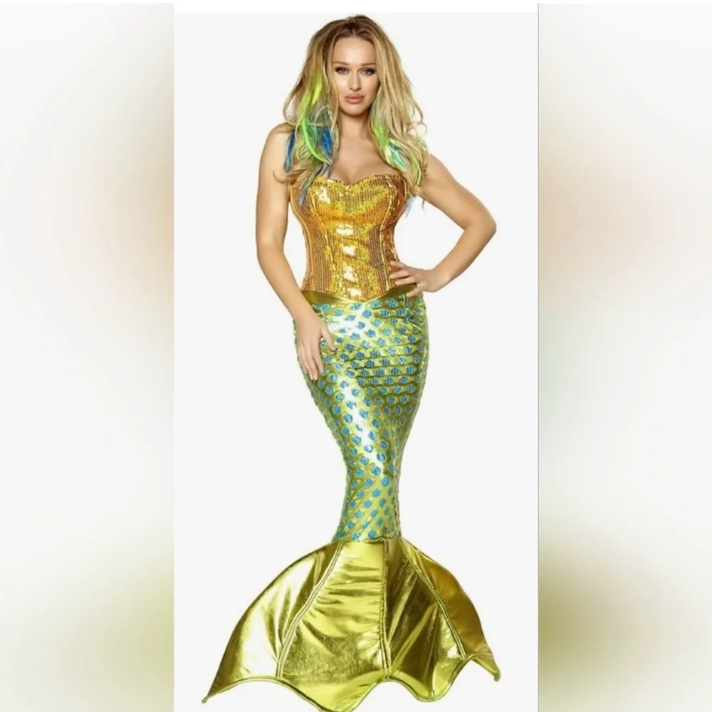 ROMA 2pc Sexy Seductive Siren Of The Sea Mermaid  Halloween Costume Size M - Picture 5 of 13